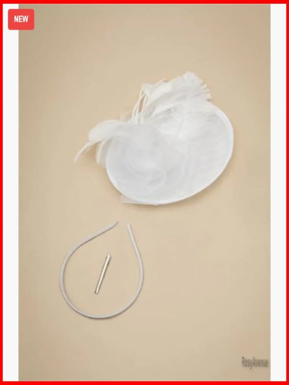 Vintage Fascinator Hat with Long Satin Gloves, One Size, Polyester Mesh Feathers